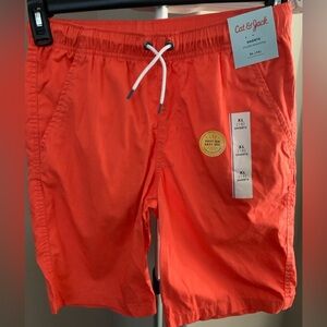 Cat & Jack Boys XL (16) Orange Shorts, Elastic Waist, NWT